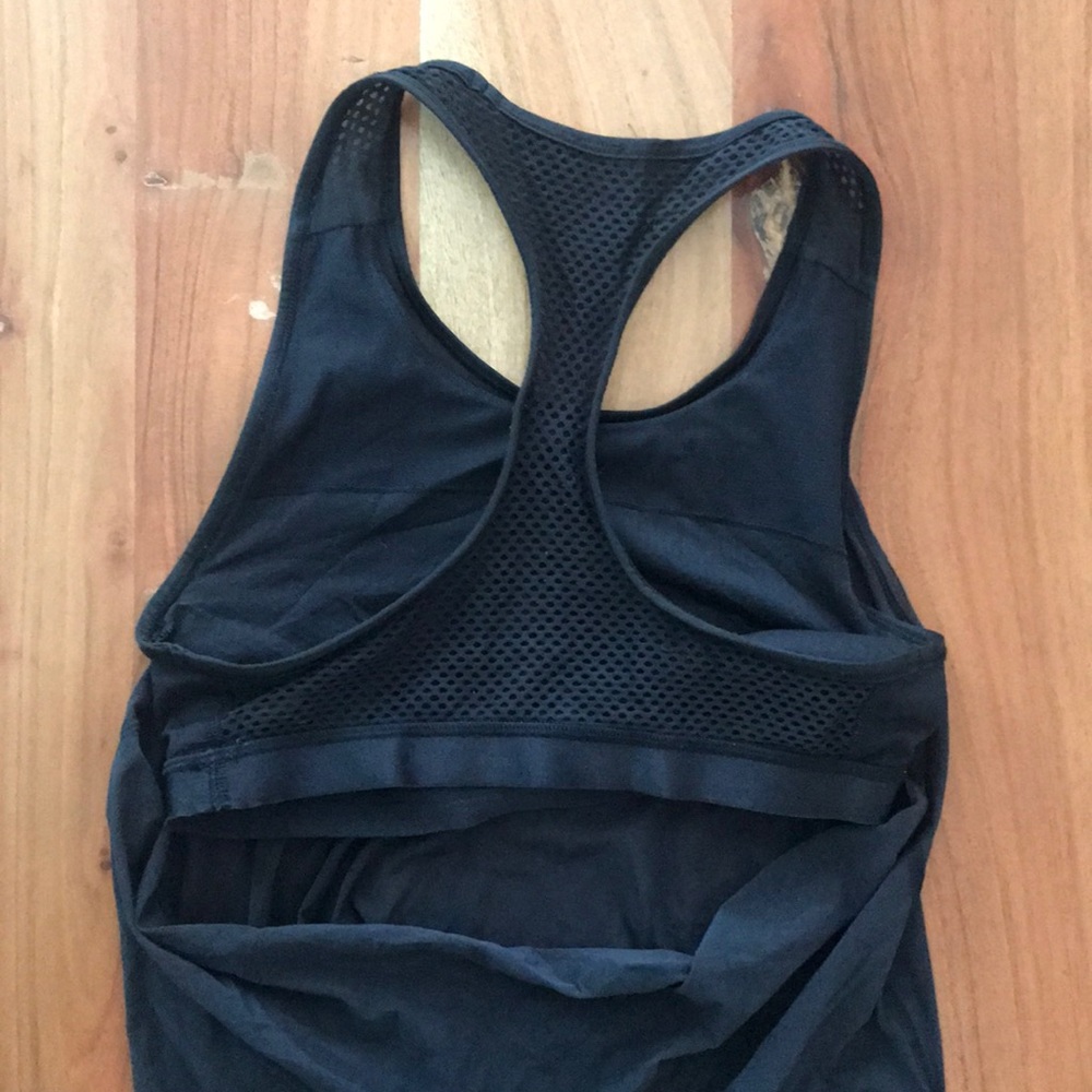 Lululemon black tank with shelf bra and sheer tank - Picture 5 of 7